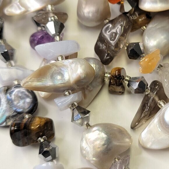 Multistrand Pearl Nugget Necklace Multistrand Pearl Necklace - Picture 13 of 14